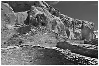 Chetro Ketl. Chaco Culture National Historic Park, New Mexico, USA ( black and white)