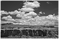 Cliff and clouds. Chaco Culture National Historic Park, New Mexico, USA ( black and white)