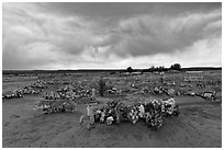 Cemetery, Thoreau. New Mexico, USA ( black and white)