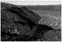 Kilbourne Hole maar crater. Organ Mountains Desert Peaks National Monument, New Mexico, USA ( black and white)