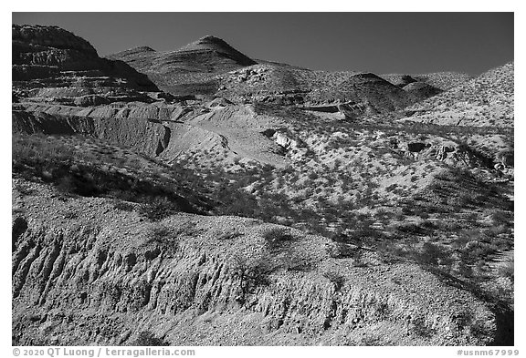 Robledo Mountains. Organ Mountains Desert Peaks National Monument, New Mexico, USA (black and white)