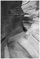 Slot canyon. Kasha-Katuwe Tent Rocks National Monument, New Mexico, USA ( black and white)