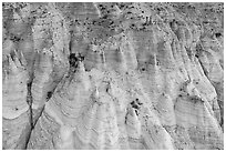 Aerial View of cliffside tent rocks. Kasha-Katuwe Tent Rocks National Monument, New Mexico, USA ( black and white)