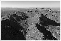 Aerial view of Dona Ana Mountains. Organ Mountains Desert Peaks National Monument, New Mexico, USA ( black and white)