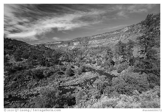 Big Arsenic Spring area. Rio Grande Del Norte National Monument, New Mexico, USA (black and white)