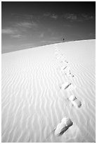 Footprints,  White Sands National Monument. New Mexico, USA ( black and white)