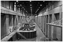 Generator gallery on the Nevada side. Hoover Dam, Nevada and Arizona (black and white)