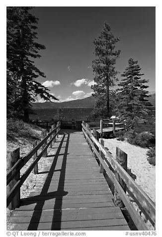 Boardwalk, Lake Tahoe-Nevada State Park, Nevada. USA (black and white)