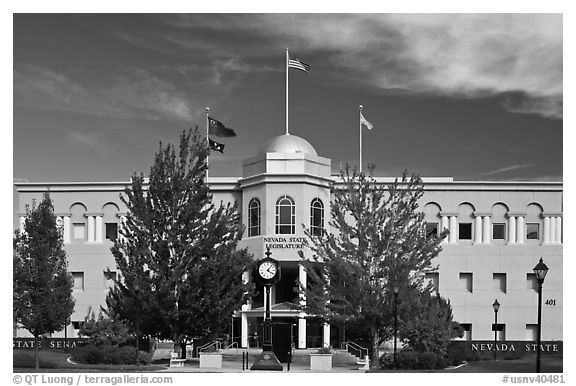 Nevada State Legistlature building. Carson City, Nevada, USA (black and white)