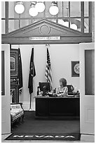 Office of the Secretary of State inside Nevada State Capitol. Carson City, Nevada, USA (black and white)