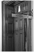 Door to Nevada Supreme court. Carson City, Nevada, USA (black and white)