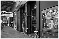 Gallery with souvenir shop. Virginia City, Nevada, USA (black and white)