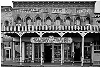 Old hardware store building. Virginia City, Nevada, USA ( black and white)
