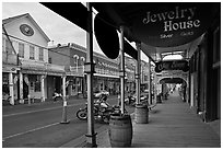 Gallery and main street. Virginia City, Nevada, USA (black and white)