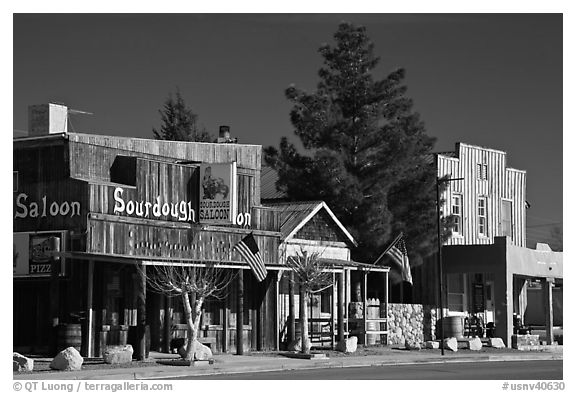 Saloon on main street, Beatty. Nevada, USA (black and white)