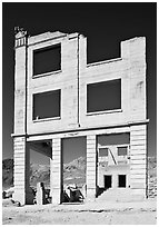 Bank ruins, Ryolite. Nevada, USA (black and white)