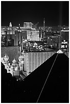 Hotel-casinos at night. Las Vegas, Nevada, USA (black and white)