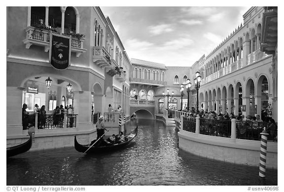 Grand Canal and shops inside Venetian hotel. Las Vegas, Nevada, USA