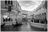 Grand Canal and shops inside Venetian hotel. Las Vegas, Nevada, USA ( black and white)