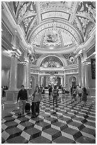 Lobby, Venetian casino. Las Vegas, Nevada, USA ( black and white)