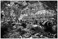 Botanical garden, Bellagio Hotel. Las Vegas, Nevada, USA (black and white)