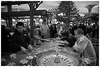 Roulette casino game. Las Vegas, Nevada, USA (black and white)