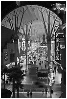 Fremont street canopy, downtown. Las Vegas, Nevada, USA (black and white)