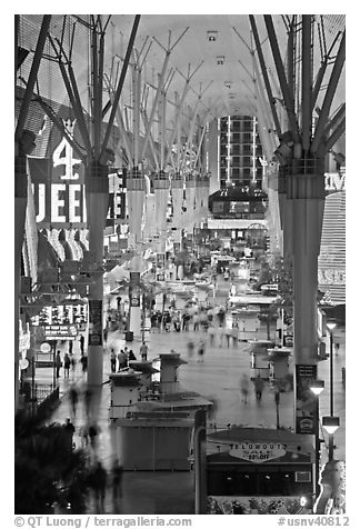 Fremont street experience, downtown. Las Vegas, Nevada, USA (black and white)
