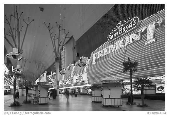 Fremont Casino, Fremont Street. Las Vegas, Nevada, USA (black and white)