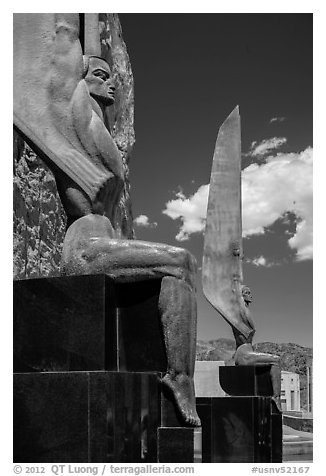 Winged Figures of the Republic. Hoover Dam, Nevada and Arizona (black and white)