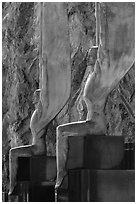 Close-up of Winged Figures of the Republic statues. Hoover Dam, Nevada and Arizona ( black and white)