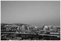 Reno skyline at dawn. Reno, Nevada, USA (black and white)