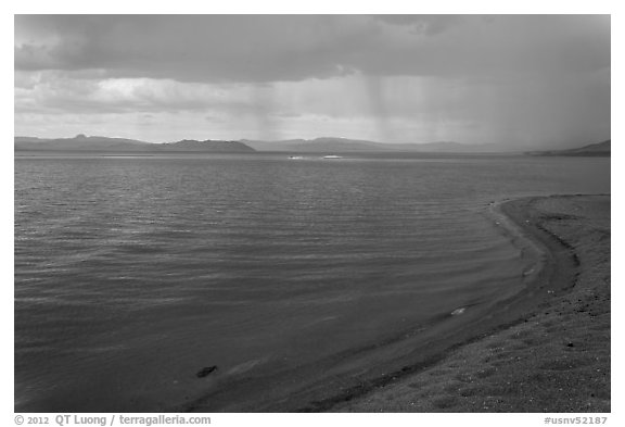 Approaching storm. Pyramid Lake, Nevada, USA (black and white)