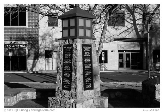 War on terror memorial. Reno, Nevada, USA (black and white)