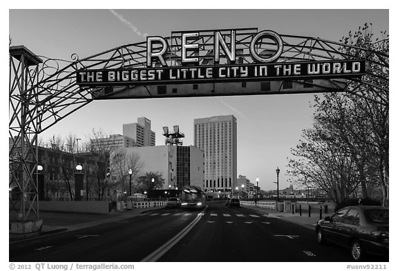 Original Reno Arch. Reno, Nevada, USA (black and white)