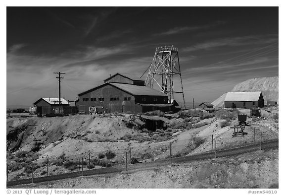 Historic mine. Nevada, USA (black and white)