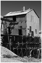 Mining building. Nevada, USA (black and white)