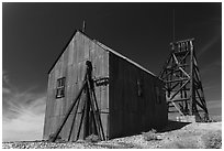 Mining structures. Nevada, USA (black and white)