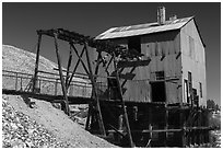 Historic mining building. Nevada, USA (black and white)