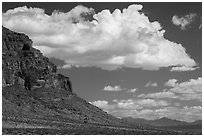 Ridge and cloud. Basin And Range National Monument, Nevada, USA ( black and white)