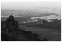 Lake Mead from Gold Butte Peak at sunrise. Gold Butte National Monument, Nevada, USA ( black and white)