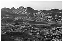 Cedar Basin and Anderson Ridge. Gold Butte National Monument, Nevada, USA ( black and white)