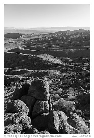 Mica Peak from Gold Butte Peak2. Gold Butte National Monument, Nevada, USA (black and white)