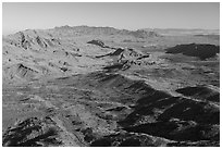Paradise Valley from Gold Butte Peak. Gold Butte National Monument, Nevada, USA ( black and white)