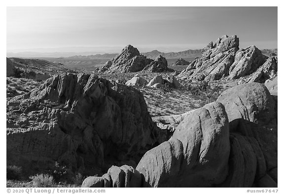 Aztec Sandstone formations, Whitney Pocket. Gold Butte National Monument, Nevada, USA (black and white)