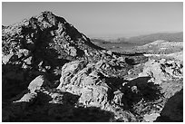 Rock outcrops, early morning. Gold Butte National Monument, Nevada, USA ( black and white)
