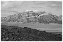 Meeker Peak at dawn. Basin And Range National Monument, Nevada, USA ( black and white)