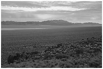 Garden Valley and Grant Range, sunrise. Basin And Range National Monument, Nevada, USA ( black and white)