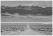 Road through Garden Valley. Basin And Range National Monument, Nevada, USA ( black and white)