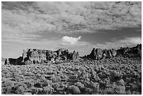 Garden Valley Crags. Basin And Range National Monument, Nevada, USA ( black and white)